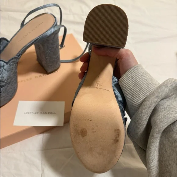 Loeffler Randall Satin Blue Platform Sandals - Picture 8 of 8